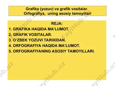 grafika va grafik vositalar haqida ma'lumot — PPT