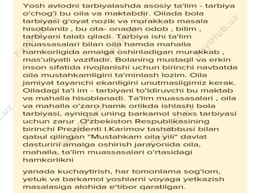 slayd: tarbiya jarayonida oila, mahalla va maktab hamkorligi - Page 4