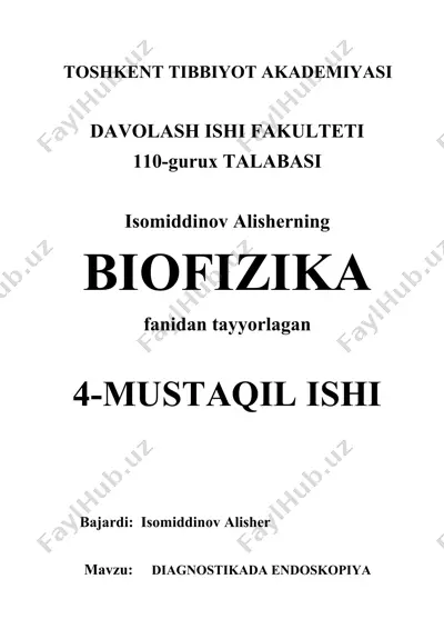 diagnostikada endoskopiya — DOCX