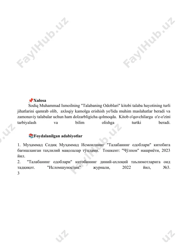 "talabaning odoblari" kitobi - Page 5