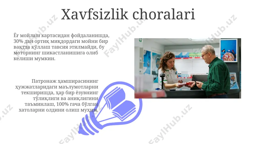 iluvchi hamshiralarning malakasini oshirish uchun 2024-yil davomida 5 ta onlayn seminar va 3 ta amaliy trening o'tkazish rejalashtirilgan. loyihaning samaradorligini baholash maqsadida, har chorakda monitoring o'tkazib, kamida 70% muvaffaqiyat ko'rsatkichini ta'minlashga harakat qilamiz. muammolarni hal qilish 01 02 80/20 qoidasiga muvofiq, muammolarning 80% ini faqat 20% sabablar keltirib chiqaradi; shuning uchun, asosiy sabablarni aniqlashga e'tibor qaratish muhim. sales 1st qtr 2nd qtr 100 0 sales 1st qtr 2nd qtr 100 0 e'tiboringiz uchun rahmat @taqdimot_robot image4.jpg image5.jpg image6.jpg image7.jpg image8.jpg image9.jpg image10.jpg image11.jpg image12.jpg image13.jpg image14.jpg image15.jpg image1.jpeg image2.jpeg image3.jpeg