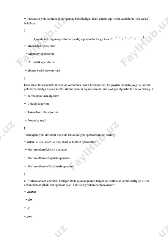 c++ tilida programma boshlanishi va mantiqiy operatorlar testi - Page 4