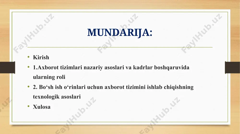 ani, ularni real vaqt rejimida qayta ishlash, tahlil qilish va asosli boshqaruv qarorlarini qabul qilish zarurati ortib bormoqda. tizimda gender tenglik, nogironligi bo‘lgan shaxslar uchun moslashtirilgan interfeyslar, yoshi katta foydalanuvchilar uchun maxsus rejimlar bo‘lishi ham dolzarbdir. bu orqali raqamli tengsizlikni kamaytirish mumkin. tahlil shuni ko‘rsatadiki, bo‘sh ish o‘rinlari uchun mo‘ljallangan axborot tizimlarini takomillashtirish zamonaviy texnologiyalarni joriy etish bilan chambarchas bog‘liq. sun’iy intellekt, bulutli hisoblash, blokcheyn, ux optimizatsiyasi va analitik platformalarning uyg‘un integratsiyasi raqamli transformatsiyaning asosiy yo‘nalishlarini tashkil etadi. o‘zbekiston sharoitida bu jarayonni bosqichma-bosqich, mavjud milliy tizimlar bilan integratsiyalashgan holda joriy qilish eng maqbul strategiya hisoblanadi. 2. bo‘sh ish o‘rinlari uchun axborot tizimini ishlab chiqishning texnologik asoslari tizim talablarini aniqlash va funksional spetsifikatsiya axborot tizimining samarali faoliyat yuritishi uchun, avvalo, uning aniq funksional va texnik talablarini aniqlash lozim. tizim talablarini aniqlash bosqichi – bu foydalanuvchilar ehtiyojlarini, mavjud jarayonlarning holatini, axborot oqimlarini va texnik imkoniyatlarni chuqur tahlil qilishdan iborat. bo‘sh ish o‘rinlari …