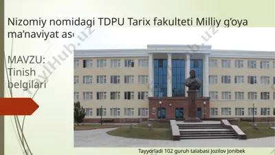 tinish belgilari taqdimoti — PPTX