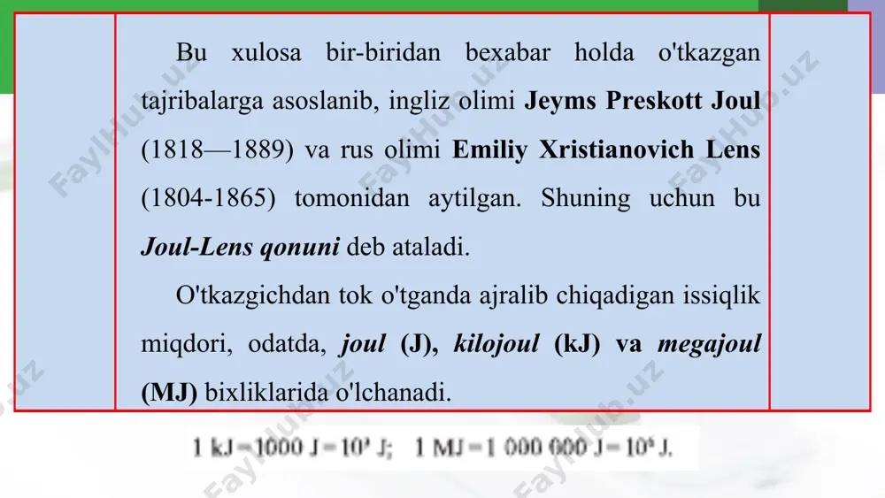 elektr toki ta'sirida o'tkazgichlarning qizishi - Page 5