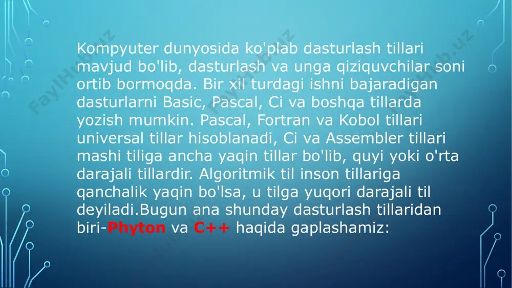 python va c++ dasturlash tillari - Page 4