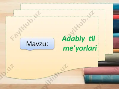 adabiy til me’yorlari — PPTX