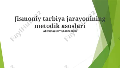 jismoniy tarbiya jarayonining metodik asoslari — PPTX