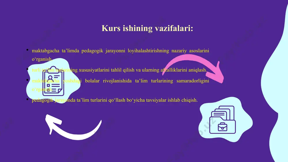 yordamida amalga oshiriladi. hamkorlik pedagogikasida esa o‘quvchi o‘z o‘quv faoliyatining sub'yekti sifatida qaraladi. bunda o‘qituvchi va o‘quvchi pedagogik jarayonning sub'yektlari sifatida tenglashib, hamkorlik pedagogikasi jarayoni hosil bo‘ladi. ular o‘zaro hamkor, hamdo‘st, hamijodkor, hamishtirokchi, hamdard, hamboshqaruvchi bo‘ladilar. hamkorlik munosabatlari o‘qituvchilar orasida, ma'muriyat bilan o‘quvchilar va o‘qituvchilar tashkilotlari bilan, rahbarlar, ota-onalar, jamoatchilik orasida ham o‘rnatiladi. hamkorlikda o‘qitish texnologiyalari hamkorlik pedagogikasi asosida shakllangan bo‘lib, u an'anaviy pedagogikadan quyidagicha farqlanadi: an'anaviy ta'limda o‘qituvchi pedagogik jarayonning sub'yekti, o‘quvchi esa ob'yekti deb qaraladi. hamkorlikda o‘qitish o‘quvchining ta'lim-tarbiya olish motivlarini rivojlantirib borish orqali hamda o‘quv-tarbiya jarayonini insonparvarlashtirish tamoyillarini amalga tatbiq qilgan holda yuqori natijalarga erishishni ta'minlaydi. hamkorlikda o‘qitish quyidagi natijalarga erishish imkonini beradi: 2.2. bolalarni pedagoglar va ota-onalar bilan hamkorlikda ijod qilishi. shaxsga yo‘naltirilgan ta’limda pedagogik faoliyatga yondashuvni amalga oshirish usuli. bugungi kunda bolalar bog‘chasiga bortilmagan bolalarni maktabga tayyorlash kechiktirib bo‘lmaydigan masaladir.buning uchun maktabgacha ta’lim tashkilotlari qoshida “onalar o‘quvi”ni tashkil qilish maqsadga muofiqdir.buning uchun alohida xona jihozlanadi. …
