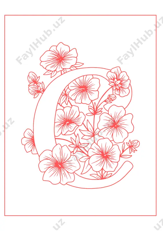 alifbo harflari gulli bezaklari timsolida. alphabet coloring pages - Page 3