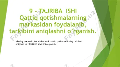 mineralokeramik qattiq qotishmalar — PPTX