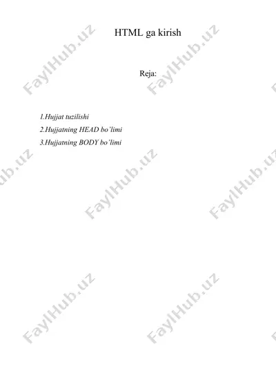html gа kirish — DOC