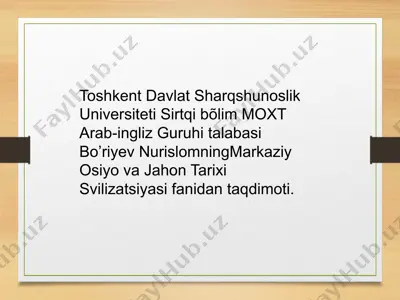 markaziy osiyoda yozuv madaniyati — PPTX