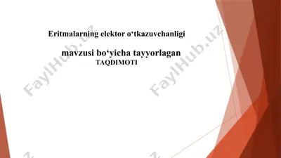 elektrokimyoviy jarayonlar taqdimoti — PPTX