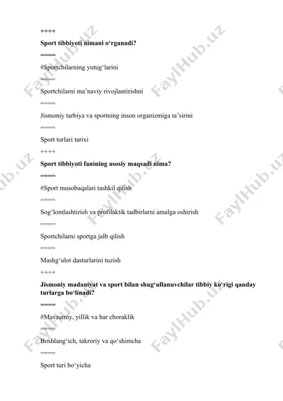 sport tibbiyoti — DOCX