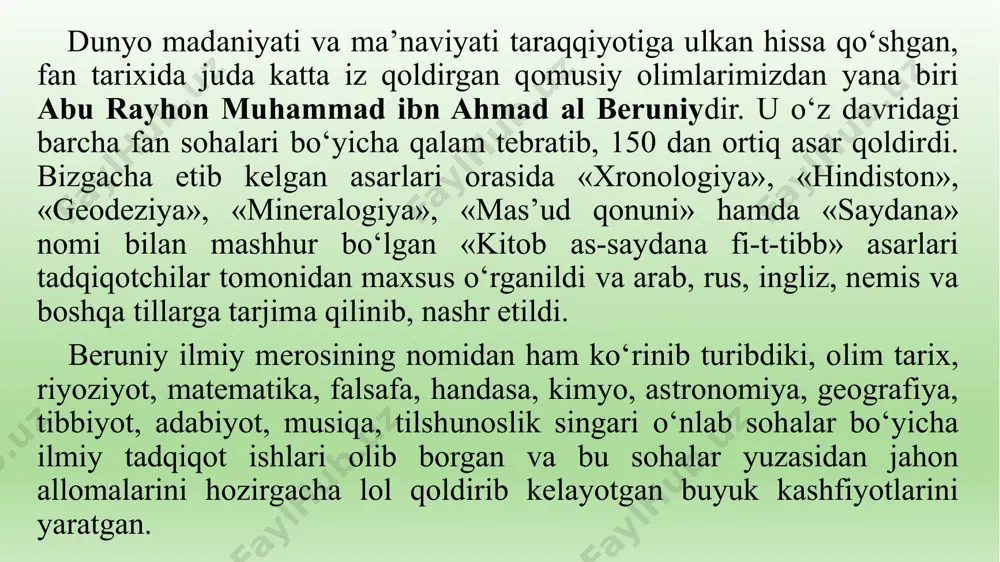 ona tilini o`sha davrda badiiy adabiyot uchun an`ana bo`lib qolgan fors tiliga qiyoslab, bu tildan hech qolishmasligini, hatto ba`zi o`rinlarda ustunroq turishini ilmiy jihatdan ham isbotlab bermoqni o`z oldiga maqsad qilib qo`ydi. ana shu maqsadda 1499-yilda ikki til muhokamasiga – ikki tilning chog`ishtirma grammatikasiga bag`ishlangan maxsus asarini – «muhokamat ul-lug`atayn» asarini yaratdi. alisher navoiyning bu asarining maydonga kelishi bilan dunyo tilshunosligida yangi sahifa ochildi. tilshunoslikning hozirgi kunda chog`ishtirma lingvistika deb yuritiluvchi yangi yo`nalishiga asos solindi. uyg‘onish davri tilshunosligi tilshunoslik alohida, mustaqil fan sifatida xix asrning birinchi choragida (1816-yilda) fanlar olamiga kirib keldi. tilshunoslik fani shu kungi taraqqiyot bosqichiga yetib kelguncha uzoq tarixiy taraqqiyot davrini, “o`sish” davrini bosib o`tdi. u turli maktablar, oqimlar, ta`limotlar ta`sirida bo`ldi. yevropada uyg‘onish davri tilshunosligi xv-xviii asrlarni o‘z ichiga oladi. bu davrda barcha tillarning yagona, bitta mantiqiy asosi bo‘lishi – bitta grammatika bo‘lishi kerak degan ta’limot yaratildi. uyg‘onish davrining boshlanishi bilan cherkovning obro‘-e’tibori susayib, antik davrga …