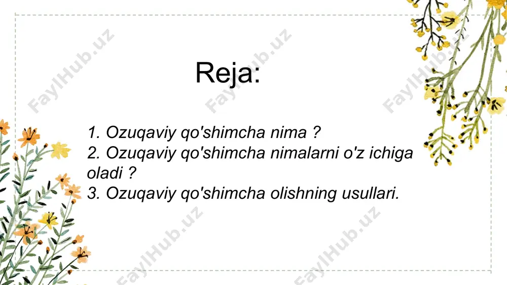 natto ekstraktlari - sariq; flavonoidlar - ko'k, binafsha, qizil, sariq; xlorofill va uning hosilalari - yashil; shakar ranglari - jigarrang; karmin - binafsha rang. bundan tashqari, sintetik ravishda ishlab chiqarilgan bo'yoqlar mavjud. bunday moddalarning asosiy afzalligi, tabiiy moddalardan farqli o'laroq, ranglarning ko'proq to'yinganligi, shuningdek, uzoqroq saqlash muddati konservantlar oziq-ovqatning saqlanish muddatini uzaytirish uchun mo'ljallangan oziq-ovqat qo'shimchalari. ko'pincha sirka, benzoik kislota, sorbin va sulfat kislotasi, shuningdek tuz va etil spirti konservant sifatida ishlatilishi mumkin. bundan tashqari, nisin, biomitsin va nistatin kabi antibiotiklar konservant sifatida ishlatilishi mumkin. sorbat va benzoat oziq-ovqat va ichimliklar sanoatida ikkita eng muhim konservantdir. hozirgi vaqtda ular fotoalbomlardan olingan keten va toluoldan ishlab chiqariladi. qayta tiklanmaydigan energiyaga qaramlikni kamaytirish uchun biz bu erda boshlang'ich materiallar sifatida biomassaga asoslangan malonat, krotonaldegid va akroleindan foydalangan holda konservantlarga kirishning muqobil yo'llaridan foydalanamiz. katalizator sifatida organoamin dabco bilan konservant sorbat tanlab malonat va krotonaldegidning bir bosqichli kondensatsiyasi orqali 75% rentabellikda ishlab chiqariladi. …