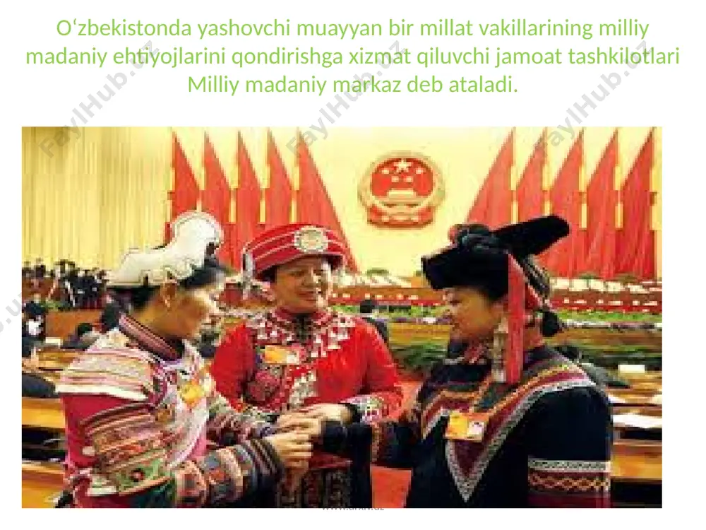 anʼat turlari va milliy urf-odatlarni oʻrganish va targʻib qilish maqsadlarida seminarlar, konferen-siyalar, davra suhbatlari, festivallar va uchrashuvlarni; xor va badiiy jamoalarni tashkil etadi. www.arxiv.uz маълумотларга кўра, ер юзида 1600 дан ортиқ миллат бўлиб, уларнинг сони бир неча ўн мингдан бир неча юз миллионгачани ташкил этади. сон жиҳатдан миллатлар тўрт гуруҳга бўлинади. буларга: а) энг кўп сонли миллатлар (хитойлар 1 млр.дан ортиқ, — ҳиндлар, америкликлар, руслар, японлар юз мил.дан ортиқ); б) кўп сонли миллатлар (50 млн.дан 100 млн. гача — инглизлар, французлар, испанлар, турклар ва бошқалар); в) йирик миллатлар (10млн.дан – 50 млн.гача – ўзбеклар, португаллар, поляклар ва бошқалар); г) кам сонли миллатлар ( хар бири бир неча ўн мингдан бир млн.гача). www.arxiv.uz таълим тизими миллатлараро тотувлик ғоясини сингдиришга хизмат қилувчи муҳим мезанизм сифатида қаралиши билан бир қаторда, таъбир жоиз бўлса, миллатлараро муносабатларнинг ҳолатини кўрсатувчи ўзига хос “лакмус қоғози” ҳамдир. республикадаги бир қисм мактабларда ўқитишнинг рус, қозоқ, тожик, туркман, қирқиз тилларида …