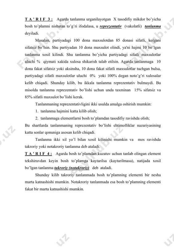 matеmatik statistika prеdmеti, asosiy masalalari va tushunchalari - Page 4