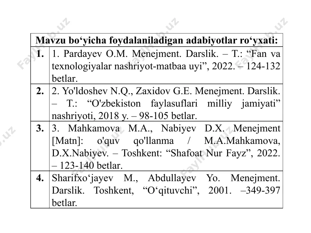 ehtimoliy kutilmagan holatlar e’tiborga olinadi. taktika: strategiyani amalga oshirish uchun tanlangan qadamlar va harakatlar. bundan tashqari korxonada quyidagi startegiyalar ham ishlab chiqiladi. • shaxsiy strategiya • siyosiy strategiya: • maxsus strategiyalar; • funktsional strategiyalar; • mujassamlashtirilgan strategiyalar; • diversifikatsiyalashgan strategiyalar. shaxsiy strategiya: insonning shaxsiy maqsadlarga erishish uchun kundalik hayotda qanday yo‘llar, qarorlar va harakatlarni qabul qilish siyosiy strategiya: hukumat yoki siyosiy partiyalarning muvaffaqiyatga erishish uchun taktikalarni belgilash va amalga oshirish. maxsus strategriyalar juda e’tiborli hollarni oldindan bashorat qilish maqsadida ishlab chiqiladi. masalan, korxonaning bankrotlikka qarab borayotganligi payqab qolinsa uning oldini olish bo’yicha uzoq muddatga tuzilgan strategiyalr shu strategiyalar turkumiga kiradi. funktsional strategiyalar korxonaning ayrim bo’limlari va xizmatlari oldidagi vazifalarni amalga oshirish yo’llarini ifodalaydi. bu ishchi strategiyalardir. mujassamlashtirilgan strategiyalar bu korxonaning yaxlit faoliyatini o’zida jamlagan mo’ljaldir. diversifikatsiyalashgan strategriya korxona (firma) larning faoliyat sohalari va ishlab chiqaradigan mahsulotlar turini kengaytirish oldidagi vazifalarning amalga oshirish yo’llarini ifodalaydi. strategik boshqaruv - bu korxona (firma)ning …