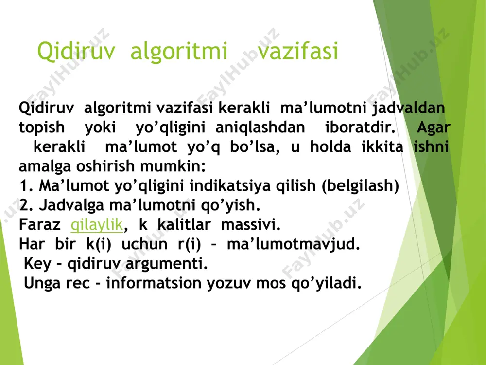 izlash algoritmlari chiziqliizlash - Page 5