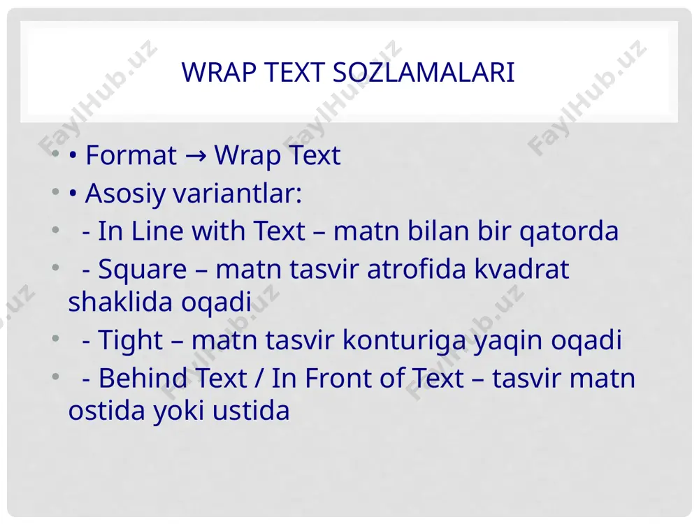 wrap text, tasvirni qirqish va o‘lchamini o‘zgartirish - Page 3