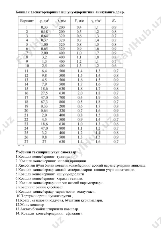 ковшли конвейерларни ҳисоблаш - Page 3