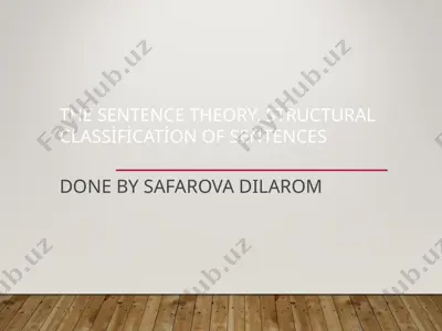 the sentence theory. structural classification of sentences — PPT