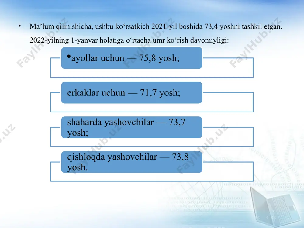 aholi sonini hisoblash va o‘rtacha umr ko‘rish ko‘rsatkichi - Page 4
