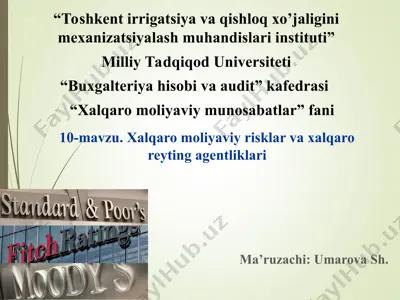 xalqaro moliyaviy risklar va xalqaro reyting agentliklari — PPT