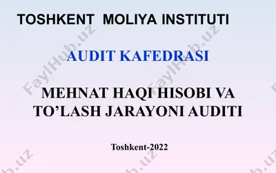 mehnat haq hisobi va to'lash jarayoni audit — PPT