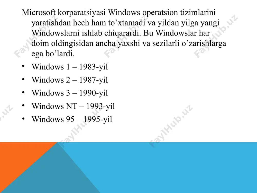 windows operatsion tizimi haqida tushuncha va uning versiyalari - Page 5