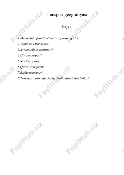 transport geografiyasi 2 — DOC