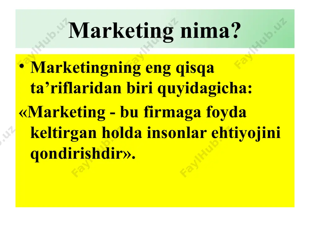 barcha kompanentlari o’zgarish dinamikasi va holatlarini hisobga olgan holda uzoq muddatli istiqbolli dasturlarni ishlab chiqishga yordam beradi. xalqaro turistlik marketing strategiyasi nafaqat global (olamshumul) xarakterga ega balki alohida olingan davlat chegarasidan ham o’tib ketadi. turizm bugun mintaqa va milliy chegara bilmaydigan internastional hodisa (fenomen) bo’lib hisoblanadi. xalqaro darajada strategik marketing texnologiyasi ustuvor yo’nalishlarni ishlab chiqish jarayonida va xalqaro madaniy kommunikastiyalar va iqtisodiyot omili sifatida, uzoq muddatli halqaro turizmni rivojlantirish dasturlarni tayyorlashda foydalaniladi. shuningdek turizm industriyasini barqaror rivojlantirishni yagona strategiyasini ishlab chiqishda va milliy, mintaqaviy darajada turizmni rivojlantirishni rejalashtirish bo’yicha tavsiyalar ishlab chiqish; atrof-muhit muhofazasi bo’yicha; turistlar huquqini ta’minlash; tarixiy obidalar, tarixiy meroslar; arxitektura yodgorliklarini muhofaza qilish; qo’llab-quvvatlash va restavrastiya qilish bo’yicha; turizm sohasida ma’lumotlarni takomillashtirish bo’yicha va h.k. agar strategiya raqobat ustunliklarini korxona natijalariga aylantirish bo’yicha tadbirlar tizimii bo`lsa, marketing strategiyasi qo’yilgan maqsadlarga erishish bo’yicha marketing yo’nalishlari va ayrim tadbirlarini tasvirlovchi, uzoq va o’rta muddatli prinstipial qarorlardir. marketing strategiya marketing …