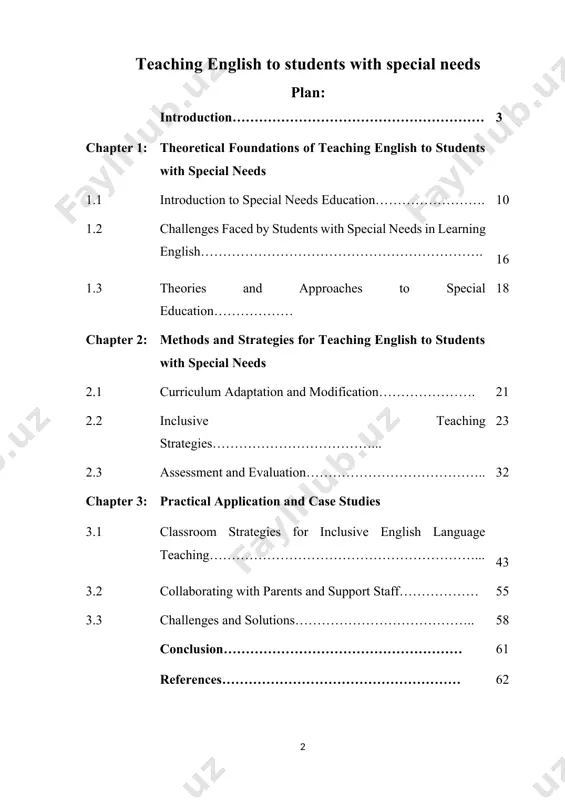r children with special needs, including the training and professional development of special educators, as well as equipping educational institutions with modern facilities.[footnoteref:3] [3: decree no. pq-4304, on measures to further improve the quality of education for children with special needs, april 3, 2019. official gazette of the republic of uzbekistan, 2019.] additionally, decree no. pq-5687, dated february 15, 2022, “on the approval of the concept for the development of the education system for socially vulnerable children and youth”, aims to expand educational opportunities for children with special needs, promote inclusive education, and enhance the professional skills of educators.[footnoteref:4] [4: decree no. pq-5687, on the approval of the concept for the development of the education system for socially vulnerable children and youth, february 15, 2022. official gazette of the republic of uzbekistan, 2022.] this state policy serves as a crucial foundation for implementing modern methods and approaches in teaching english …