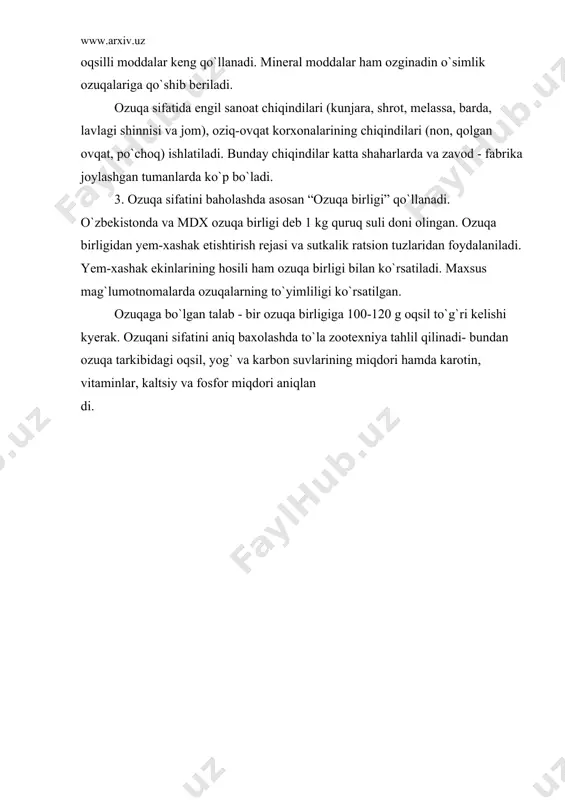 i” 1977. i ii tom. 9. mirzayev o`, xudoyberganov –yem-xashak yetishtirish, andijon, 2003 10. prаkticheskoe rukovodstvo po texnologii uluchsheniya i ispolьzovаniya prirodnix kormovo`x ugodiy аridno`x rаyonov strаno` m.v.o. аgrpromizdаt 1988 11. rogov m.s. - zeleno`y konveyer m.аgropromizdаt 1985 12. soxabiddinov. s. “o`simliklar sistematikasi” i ii bob. “o`qituvchi” t.: 1976. 13. skoblin g.s. i skoblinа v.i. - lugovoe i polevoe kormoproizvodstvo m. аgropromizdаt, 1988. 14. sprаvochnik po kormoproizvodstvu m. аgropromizdаt 1985 15. ten. а. g. - kormoproizvodstvo m. kolos 1982. 16. tyuldyukov v - prаktikum po lugovomu kormoproizvodstvu - m. kolos 1986 17. hamdamov i, shukrullaev p va boshqalar- botanika asoslari “mehnat” t.: 1990. 18. hamidov “o`simliklar geografiyasi” “o`qituvchi” t.: 1984. 19. www.ziyonet.uz