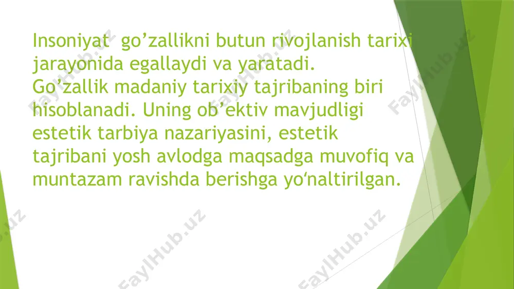 ni, xayolni o‘stirish, fazoviy va rang munosabatlarini, mo‘ljalga olish, ko‘rish xotirasi, qo‘llarni chaqqon harakat qildira olish malakasi, jo‘shqin kayfiyatni ko‘rsatuvchi hissiy sezgirlikni rivojlantirish va h.k. image1.jpeg image2.jpeg image3.jpeg image4.jpeg /docprops/thumbnail.jpeg