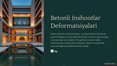 betonli inshootlar deformatsiyalari — PPTX