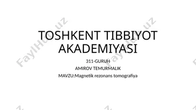 magnetik rezonans tomografiya — PPTX