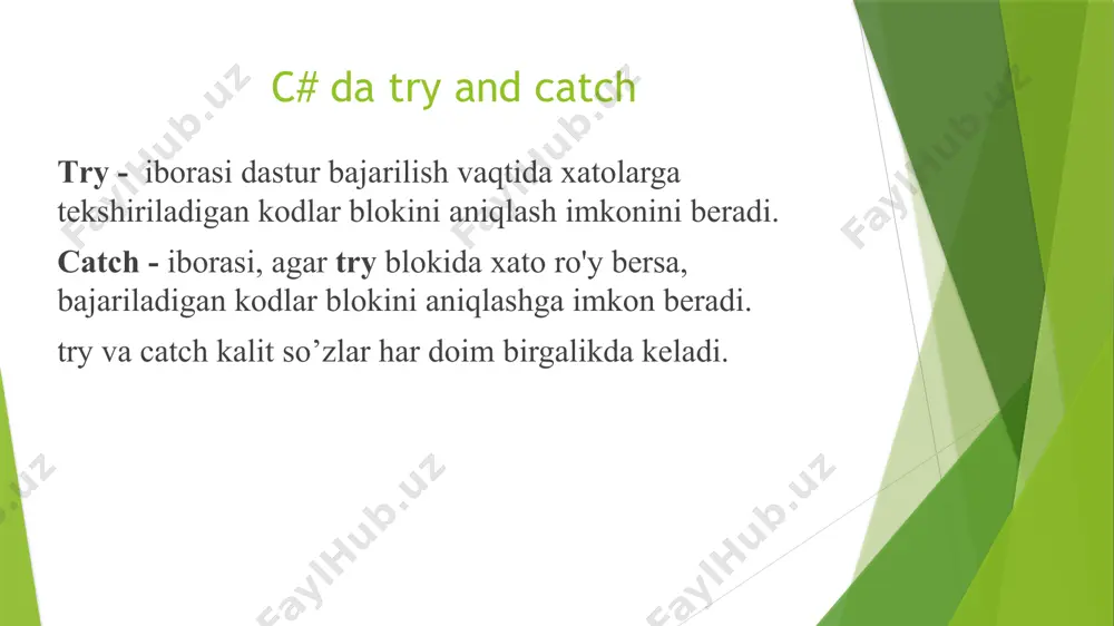 istisnolarni qayta ishlash - Page 4