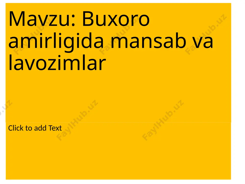 va mahalliy zodagonlarga loyiq deb topilgan amaldorlarga berilgan. birinchisi “mir asad”. ulamolardan yoki sayidlardan bo`lgan. buxoro rabotining ichki muhtasibligi bir farsah90gacha uning zimmasida bo`lgan. ikkinchi “fayzi” mansabi, olim yoki sayid bo`lgan kishiga berilgan. buxoro rabotining tashqi muhtasibligi bir farsah masofada uning zimmasida bo`lgan. uchinchi “sadr”. buxoro rabotining bir farsahlik hududning ichkarisidagi vaqflar hisob-kitobi uning qo`lida bo`lgan. to`tinchisi “sudur”. shu rabotning tashqarisidagi vaqflarning hisob-kitobi uning vazifasida bo`lgan to`rtinchi xizmat pog`onasida ahli qalam turganlar. birinchi amal “devoni kalon”. amir daftarlarining saqlanuvchisi. tanho, bilg`u va boshqa hujjatlarga javobgar amaldor. ikkinchi “mushrif”. amir beradigan in`om, hadyalar, ehson va iltifotlarini yozib, maxsus daftarda qayd qilib borgan. uchinchi “daftardor”. katta devondagi tanhodor va suyurg`ol egalarini ishdan olish va amalga qo`yish tartibini nazorat qilgan. to`rtinchi “devoni tanobona”. bahorgi va kuzgi ekinlardan tushadigan xiroj, kirim-chiqim va xarajat ishlarini olib borgan. beshinchi toifa amaldorlar va mansablariga “munshi”- amir inoyatnomalari, duo va salomi, istaklarini yozib, o`qib borgan. amallar yorliqlarini yozib …