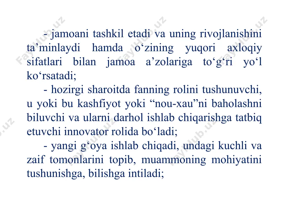 alib turishi lozim image1.emf image2.png image3.png menejerning samarali faoliyati ilmiy bilim- lar odob-axloq qoidalari o‘z tajri- balariga ishonishi amaliy ko‘nikmalar, qobiliyat boshqaruv san’ati tahlil, tashhis, loyihalashtirish menejerning samarali faoliyati formulasi /docprops/thumbnail.jpeg