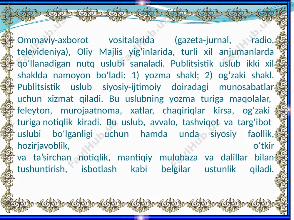 publitsistik uslub va og‘zaki uslublarning leksik-grammatik xususiyatlari - Page 3