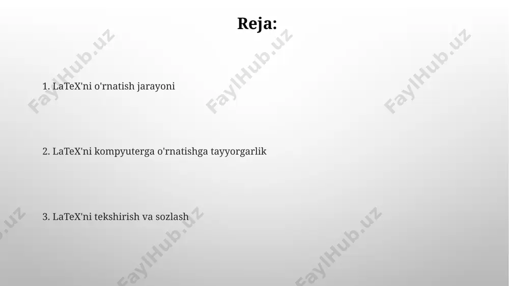 o'rnatish jarayoni miktex ga qaraganda ancha katta hajmdagi fayllarni yuklab olishni talab qiladi va o'rnatish vaqti taxminan 30 minutdan 1 soatgacha davom etishi mumkin. miktex o'rnatishda 2 gb dan ortiq bo'sh joy talab qilinishi mumkin, bundan tashqari, to'liq funksiyali tex sistemasi uchun qo'shimcha paketlarni o'rnatish kerak bo'lishi mumkin. latex hujjatlarini chiroyli qilish raqamlangan ro'yxatlar, jadvallar va tenglamalarni \caption va \label kabi buyruqlar yordamida to'g'ri nomlash va havolalarni yaratish orqali hujjatning tushunarliligini va professional ko'rinishini oshirish mumkin. latex hujjatlarida 10 dan ortiq turdagi fontlarni qo'llash, matnning o'qilishi va estetikasini sezilarli darajada yaxshilaydi, boshqa visual elementlar bilan muvozanatni ta'minlaydi. tegishli dasturlarni yuklab olish yuklab olish jarayonida 32-bit yoki 64-bit versiyasini to'g'ri tanlash muhim, chunki noto'g'ri tanlash dastur xatoliklariga olib kelishi mumkin. tex live, miktex kabi 2 ta asosiy latex taqsimotlaridan birini tanlash va rasmiy veb-saytlaridan yuklab olish kerak, ular 10 gb dan ortiq joy egallaydi. xatolarni tuzatish va diagnostika `pdflatex` komandasidan keyin …