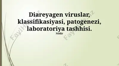 diareyagen viruslarning laboratoriya tashhisi — PPTX