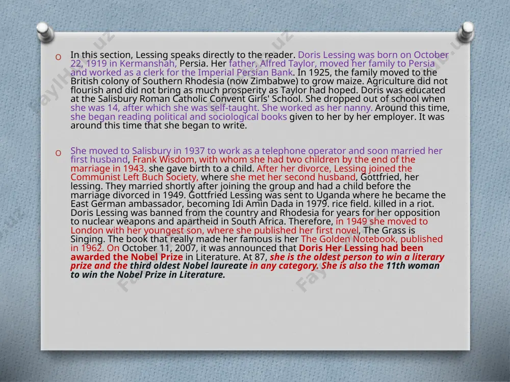 g techniques change to include the character's inner consciousness.by the time her last two volumes in the series were written, lessing had embraced sufi philosophy ( knapp xiv-xvii) was immersed in it is important to keep in mind. you can refer to the entire series as: we can time period the complete collection as autobiographical, because it shifts from an autobiography of events, withinside the first 4 books, to an autobiography of recognition in the four-gated city, and that finally, withinside the appendix, whilst martha fuses with the narrator withinside the first-individual epistolary section, lessing is speakme without delay to her readers in a warning, and is supplying a signpost to man's viable destiny development. that lessing has a message which she is attempting to bring without delay to her readers is proven in her statement, in a small personal voice, that "we're dwelling at a time that is so …