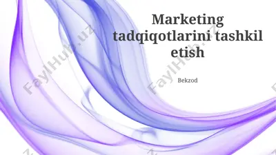 marketing tadqiqotlarini tashkil etish — PPTX