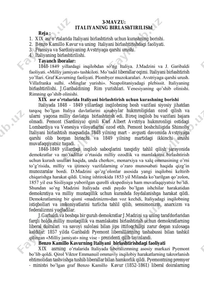 italiyaning birlashtirilishi — PDF