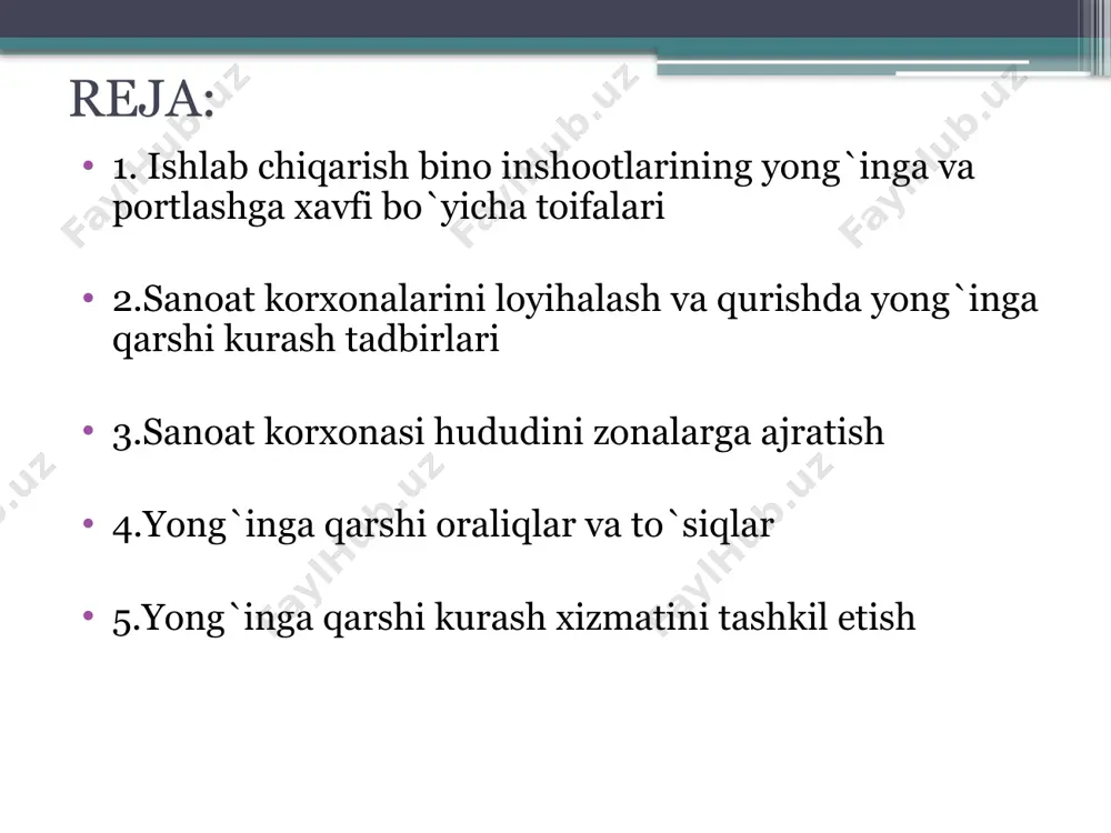 lanish quyi chegarasi xonadagi havo hajmiga nisbatan 10 foiz miqdorni tashkil qilishi mumkin bo'lgan yonuvchi gazlar ishlatiladigan sanoat korxonalari; xona hajmiga nisbatan 5 foiz miqdorni tashkil qilishi mumkin bo'lgan va bug'larining alangalanish harorati 28 °c gacha bo'lgan suyuqliklar bilan ish olib boriladigan sanoat korxonalari. bu toifaga oltingugurtli uglerod, efir, atseton va boshqa shunga o'xshash moddalar olinadigan sanoat korxonalari kiradi. в toifa—portlash va yong'inga xavfli tc;fadir. bu toifaga quyi alangalanish chegarasi havo hajmiga nisbatan 10 foizdan ortiq bo'lgan yonuvchi gazlar bilan ish olib boriladigan, shuningdek, chaqnash harorati 28 dan 61 °c gacha bo'lgan suyuqliklar hamda ishlab chiqarish jarayonida chaqnash haroratigacha yoki undan ortiq darajada qizdirilgan suyuqliklar bilan ishlaydigan va pastki alangalanish chegarasi 65 g/m3 dan kichik bo'lgan chang va tolalar bo'lgan va mazkur gazlar, suyuqliklar va changlar xona hajmining 5 foizdan ko'proq miqdorda to'planib, portlovchi aralashma hosil qilishi mumkin bo'lgan sanoat korxonalari kiradi. mana shunday sanoat korxonalari sirasiga ammiak haydovchi kompressor …