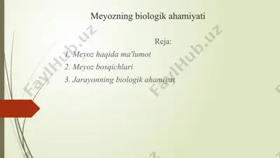 meyozning biologik ahamiyati — PPTX